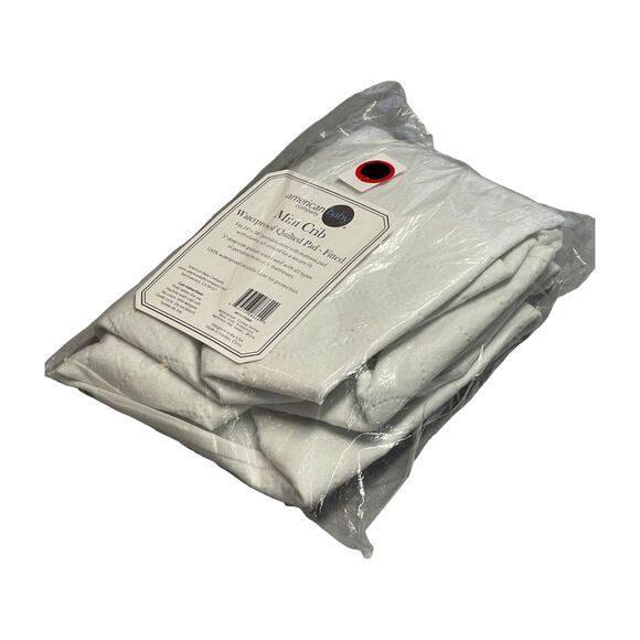 American Baby Company Protective Mattress Pad Cover White Mini Crib Waterproof - Picture 6 of 6